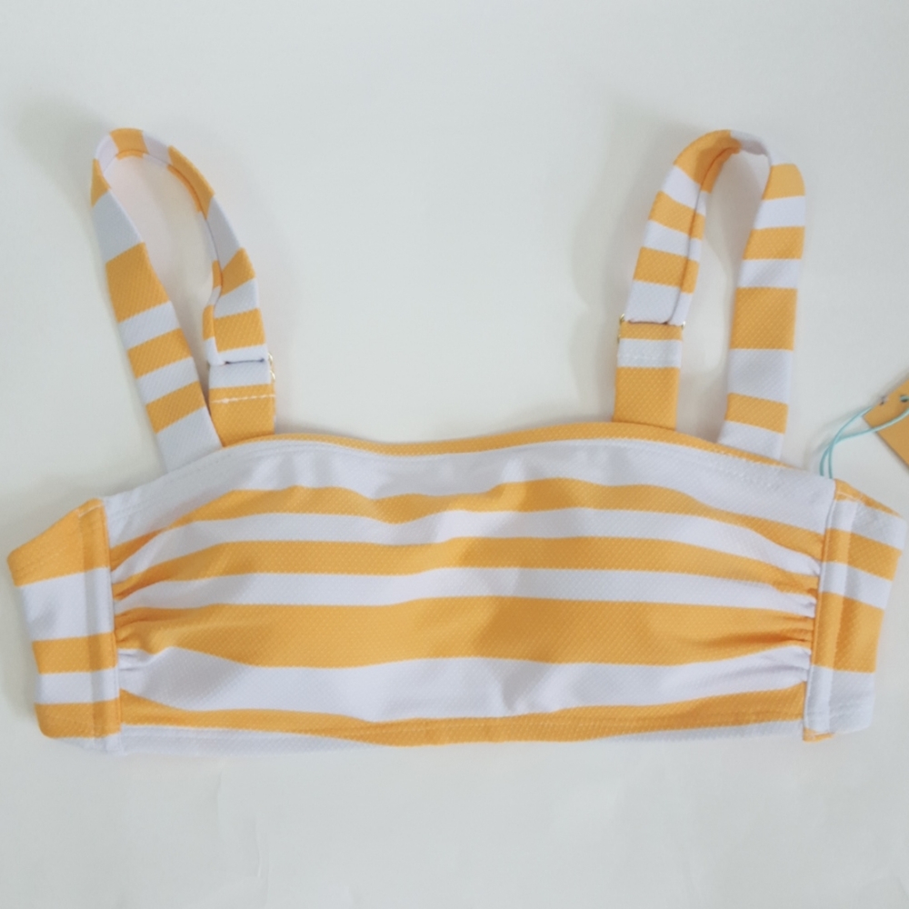 Kona Sol Yellow Striped Textured Bikini Set - Picture 3 of 15